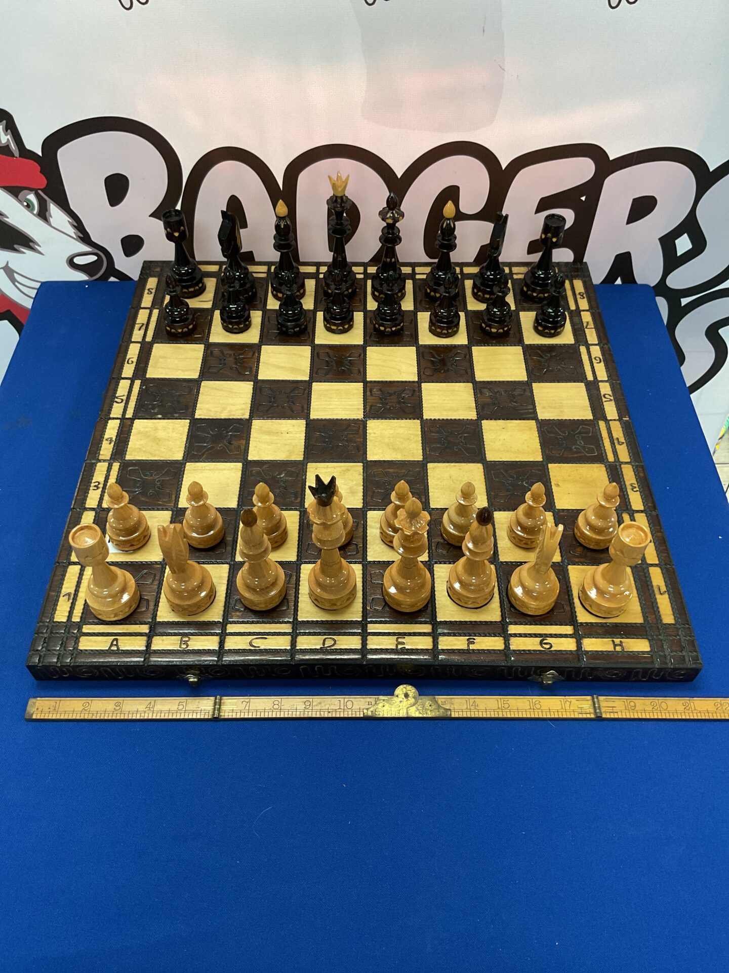 352 Carved Wooden Chess Set