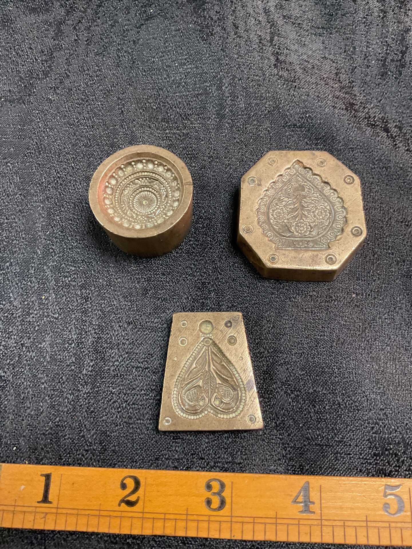 797 Three Antique Bronze Indian Jewellery Dies