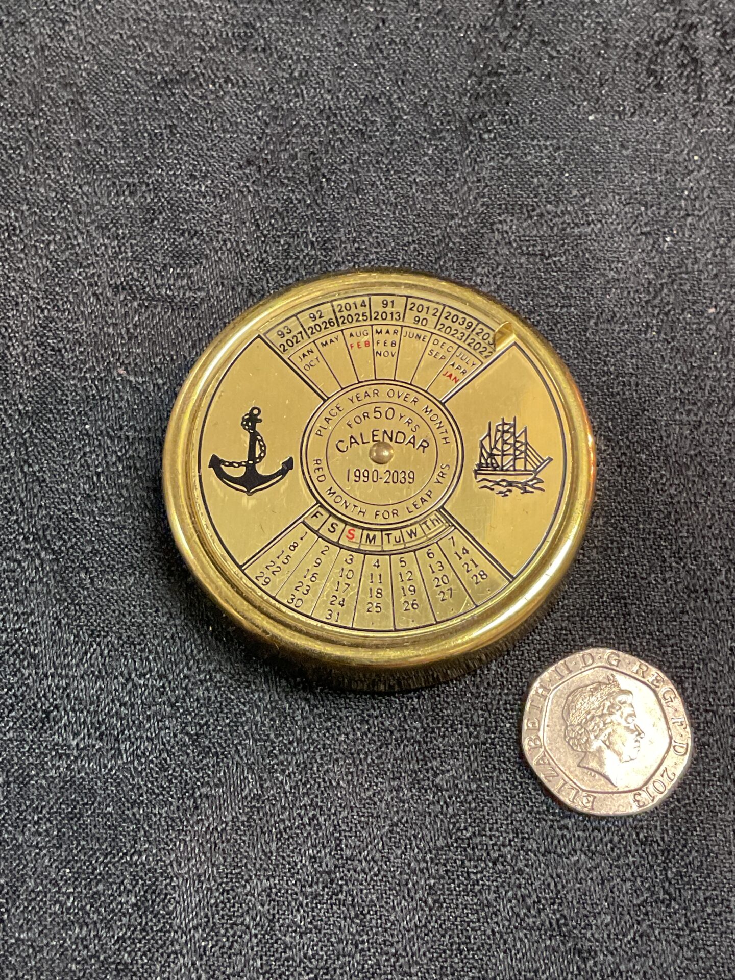 754 Brass 50 Year Desk calendar