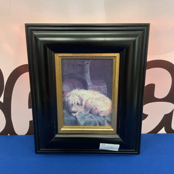 Antique J Fitz Marshall terrier print, detailed dog portrait.