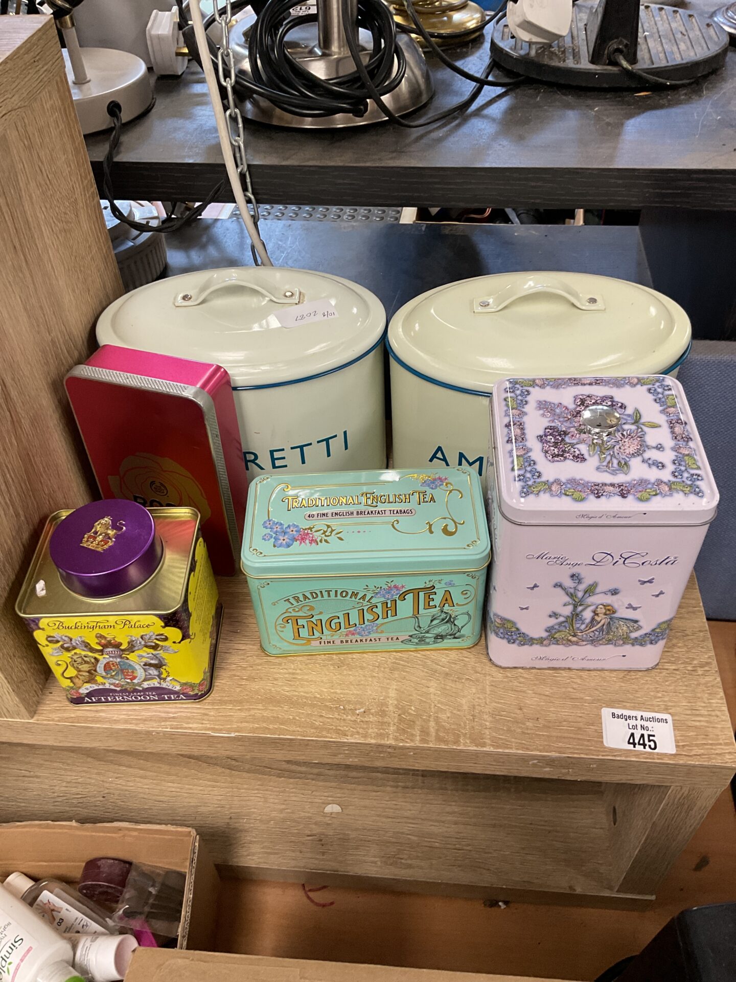 405 Selection of empty tins inc rose