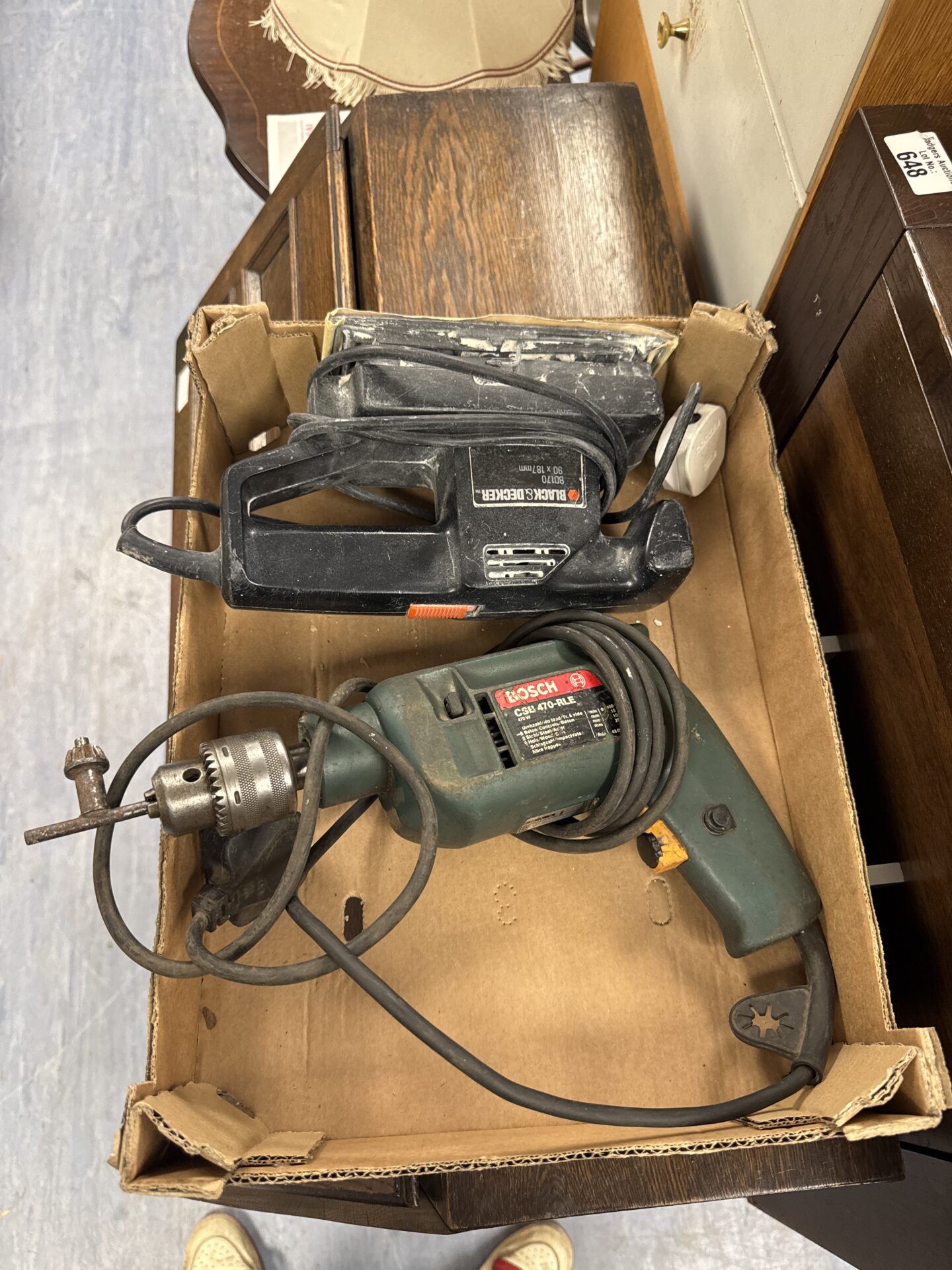 856 Black & decker pad sander with Bosch drill