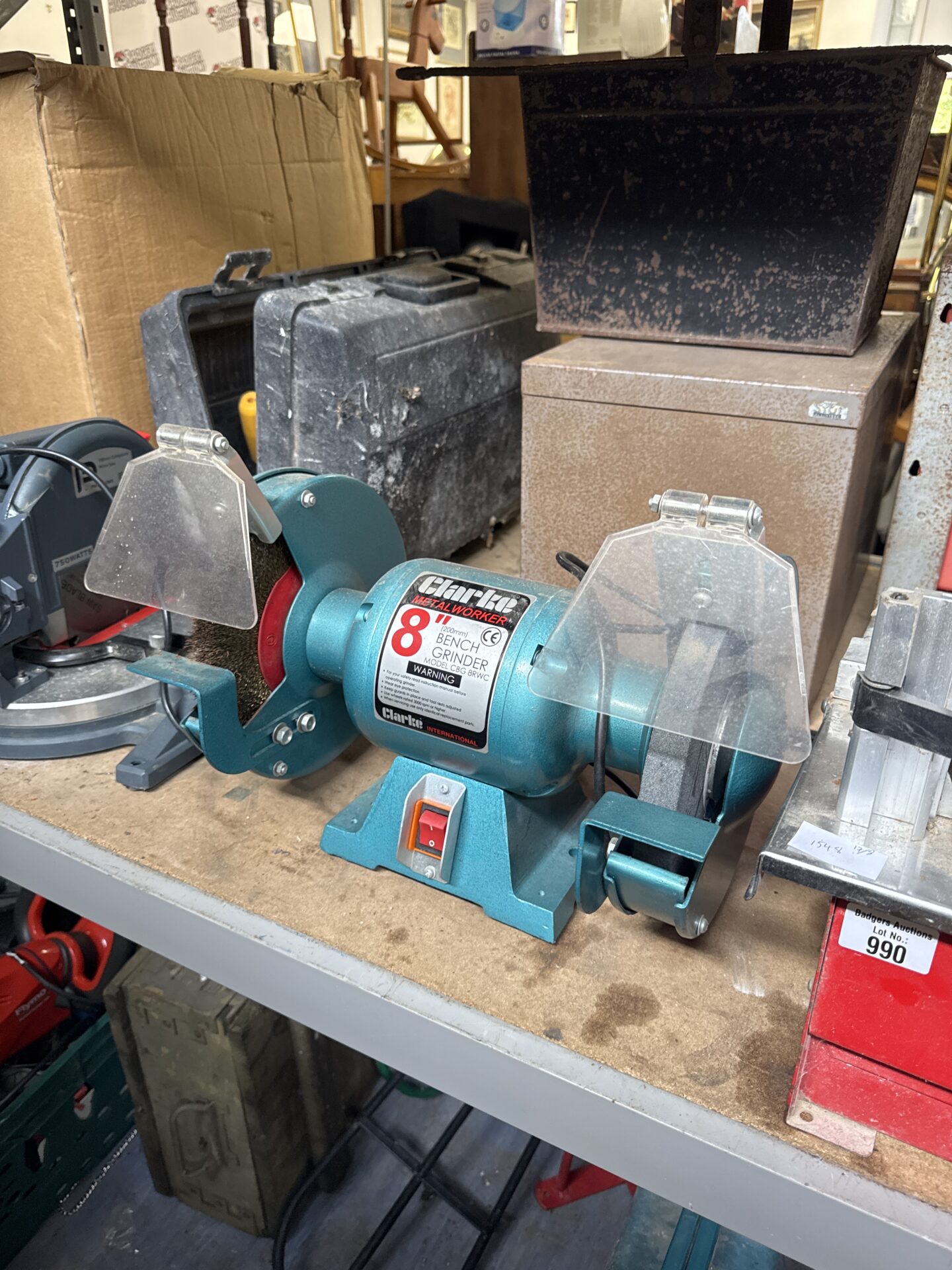 913 Clarke metalworker 8” bench grinder working