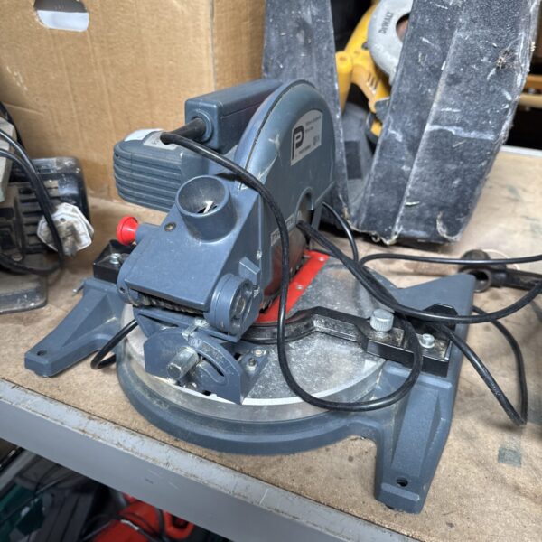 Performance Pro 190mm compound mitre saw for woodworking projects.