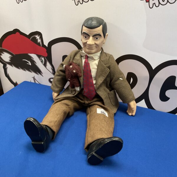 Retro Mr Bean doll with Teddy, a collectible vintage toy.