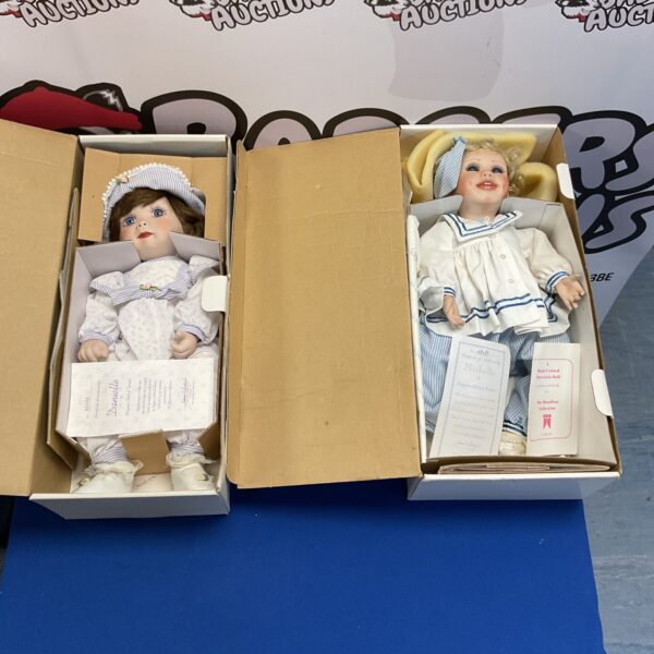 Virginia Ehrlich Turner porcelain dolls in original boxes.