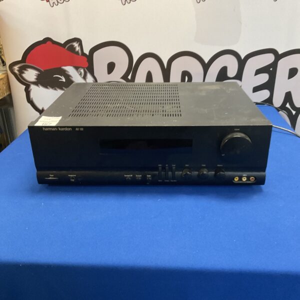 Black Harman Kardon AVI 100 AV receiver, vintage audio equipment.