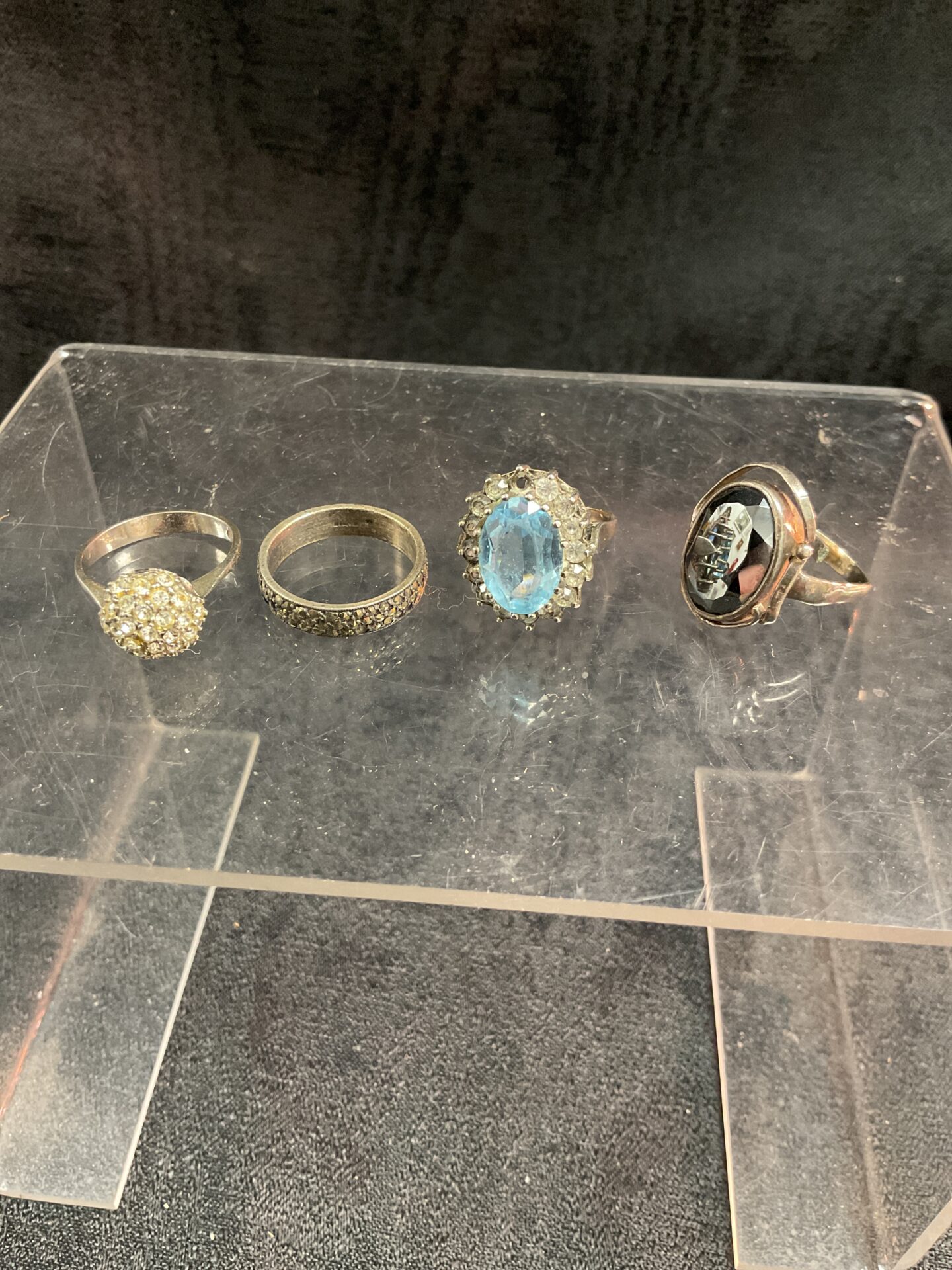 791 Four 925 Silver rings mixed sizes