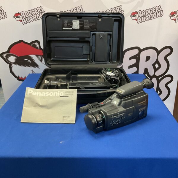 Vintage Panasonic NV-MS50B S-VHS C camcorder in its original case.