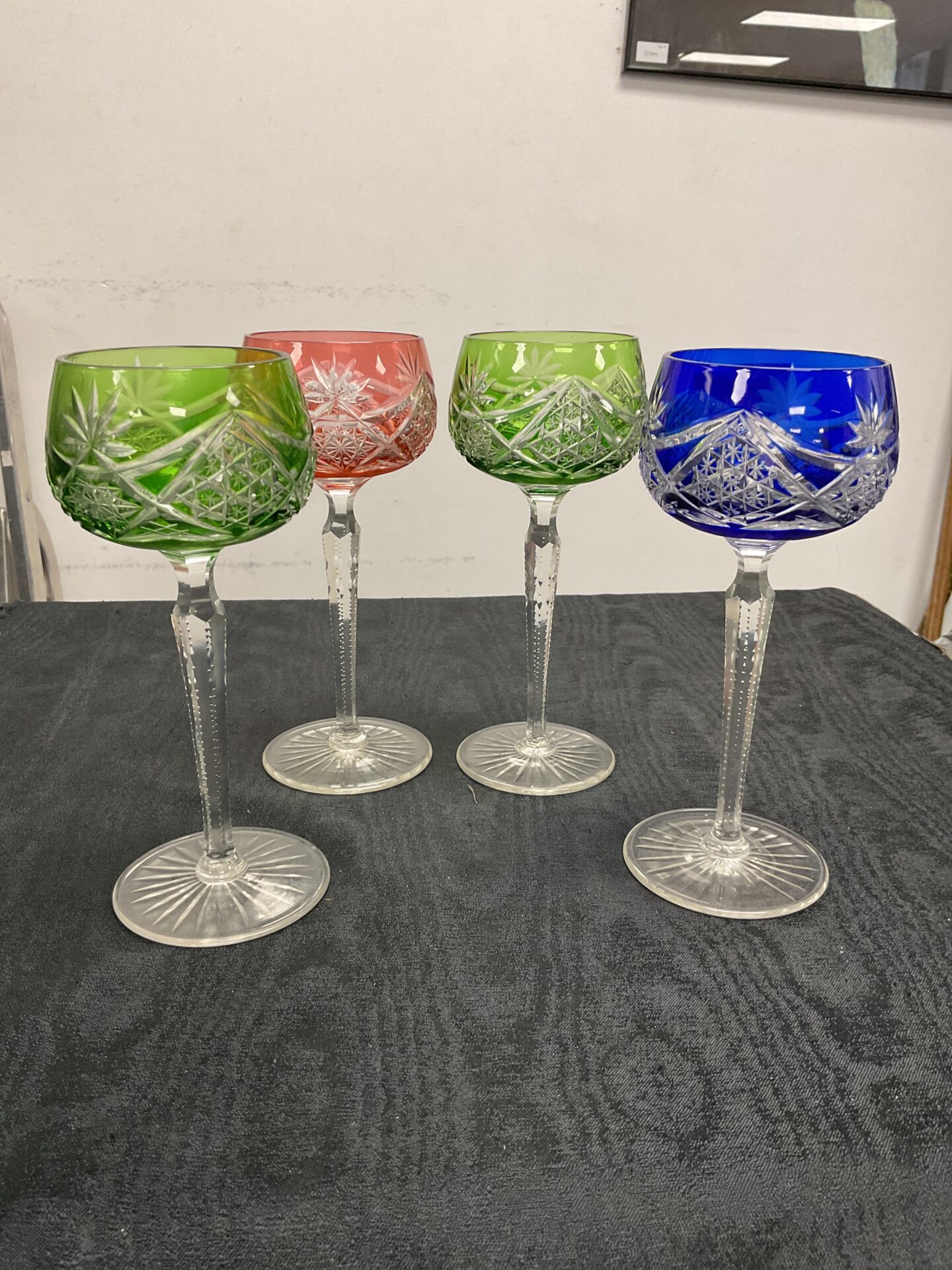 853 Four Cut crystal wine glasses