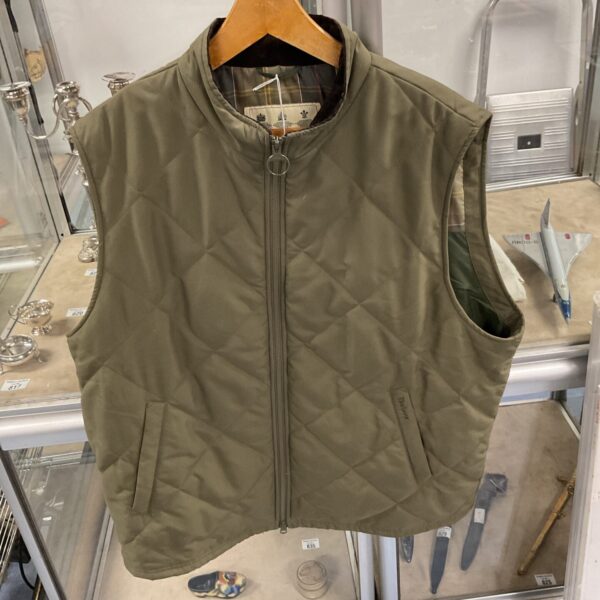 Barbour quilted body warmer size XXL, classic country style.