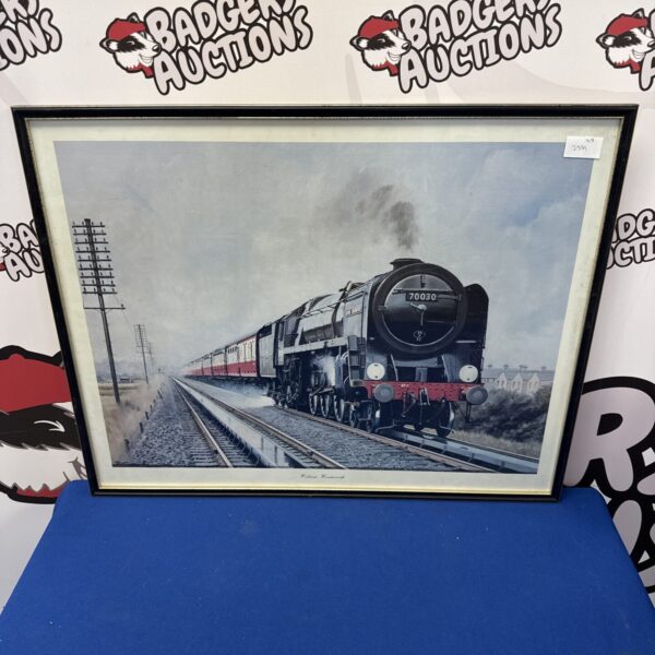 Framed print of the William Wordsworth steam locomotive signed by Root.