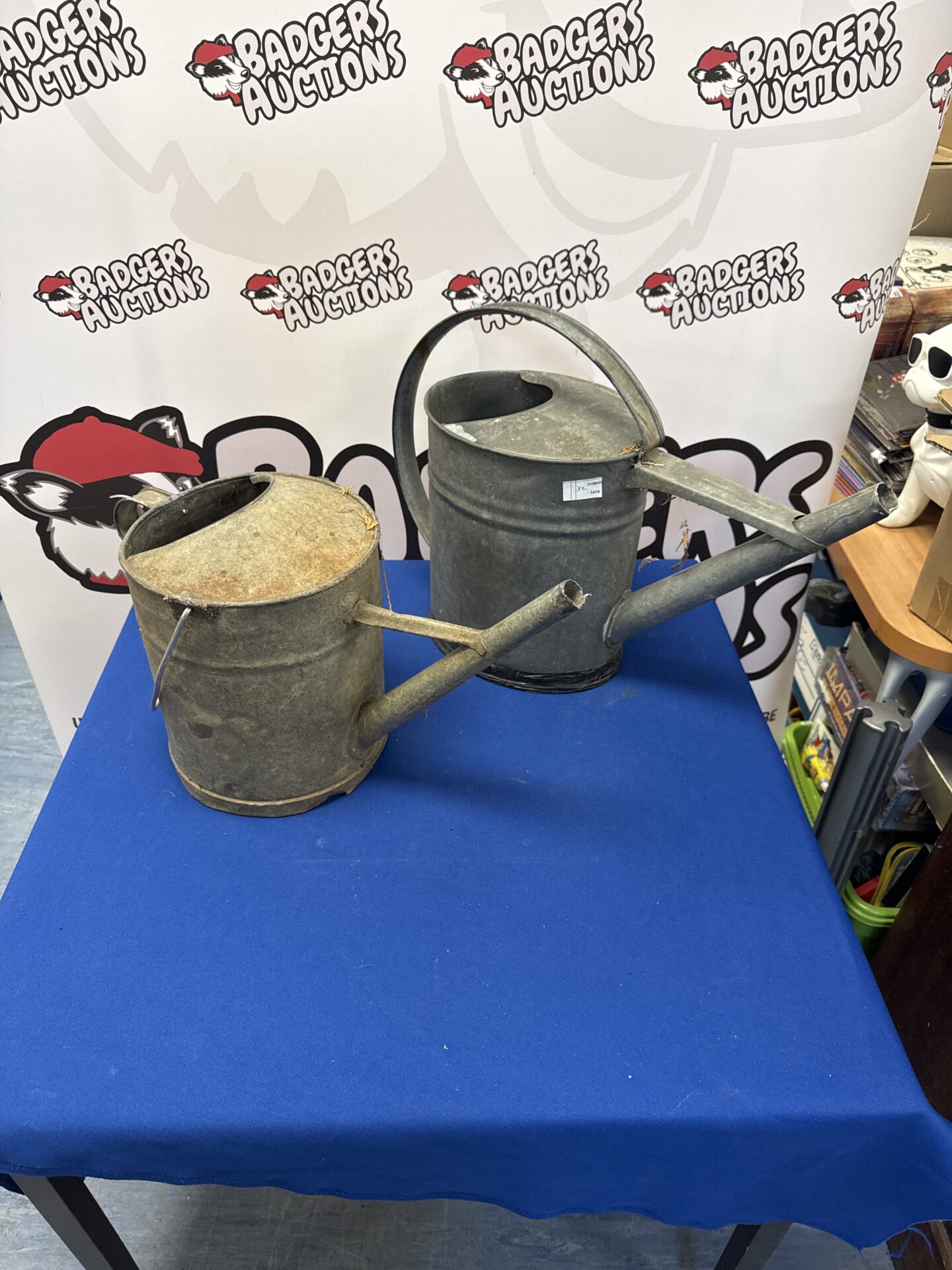 914 Two vintage galvanised watering cans
