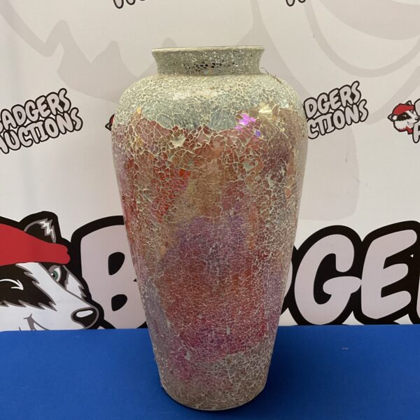 Large mosaic mirrored vase, a modern home decor accent.