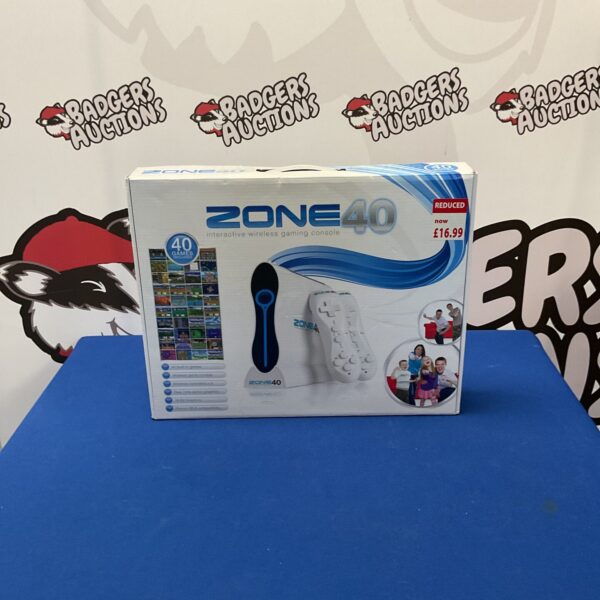 Front view of the Zone 40 interactive wireless gaming console.