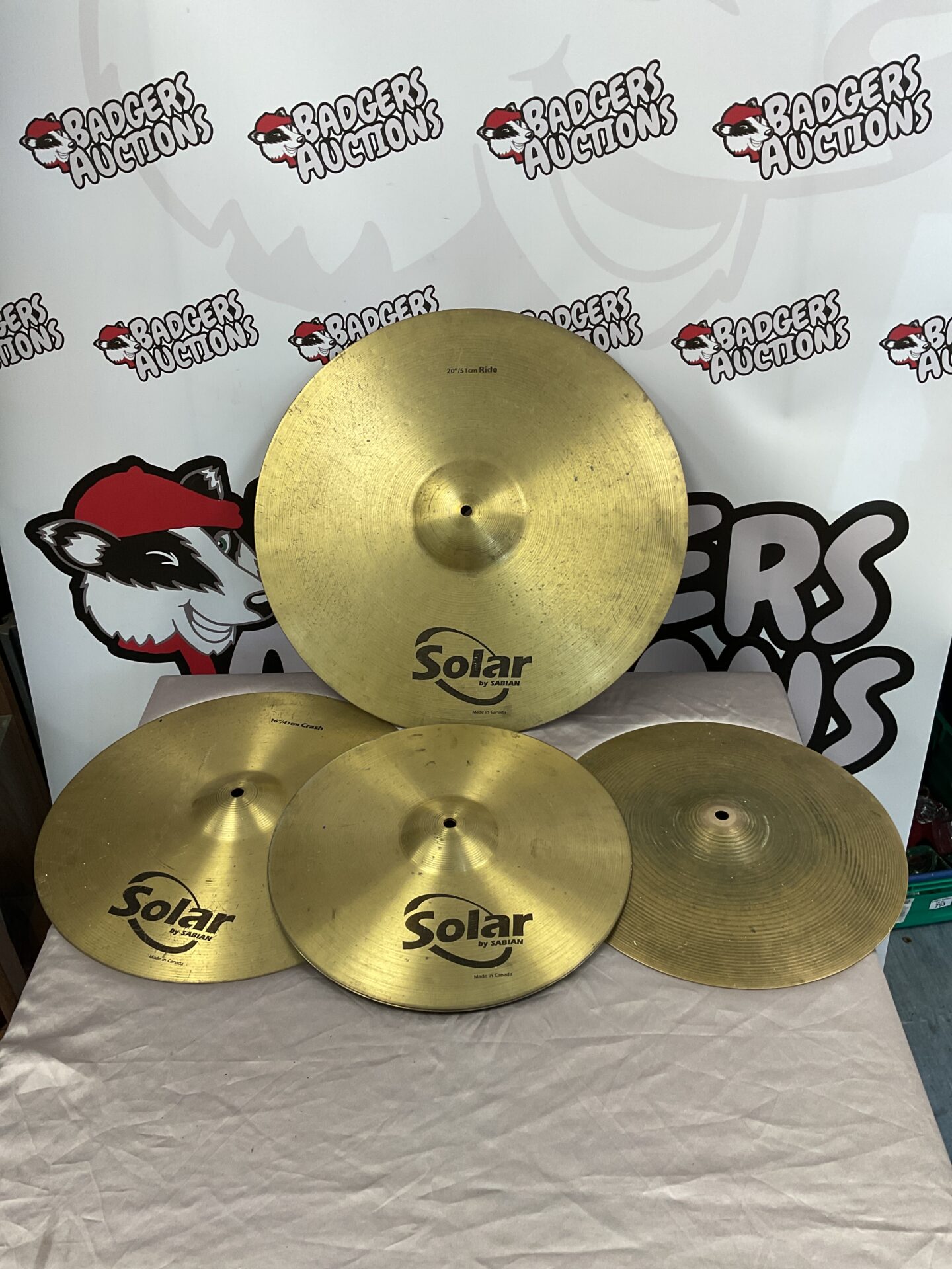 210 Three sabian solar cymbals including crash & ride