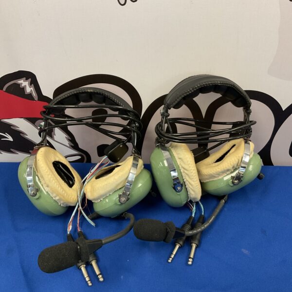 Vintage David Clark H10 aviation headsets, a pair for pilots.