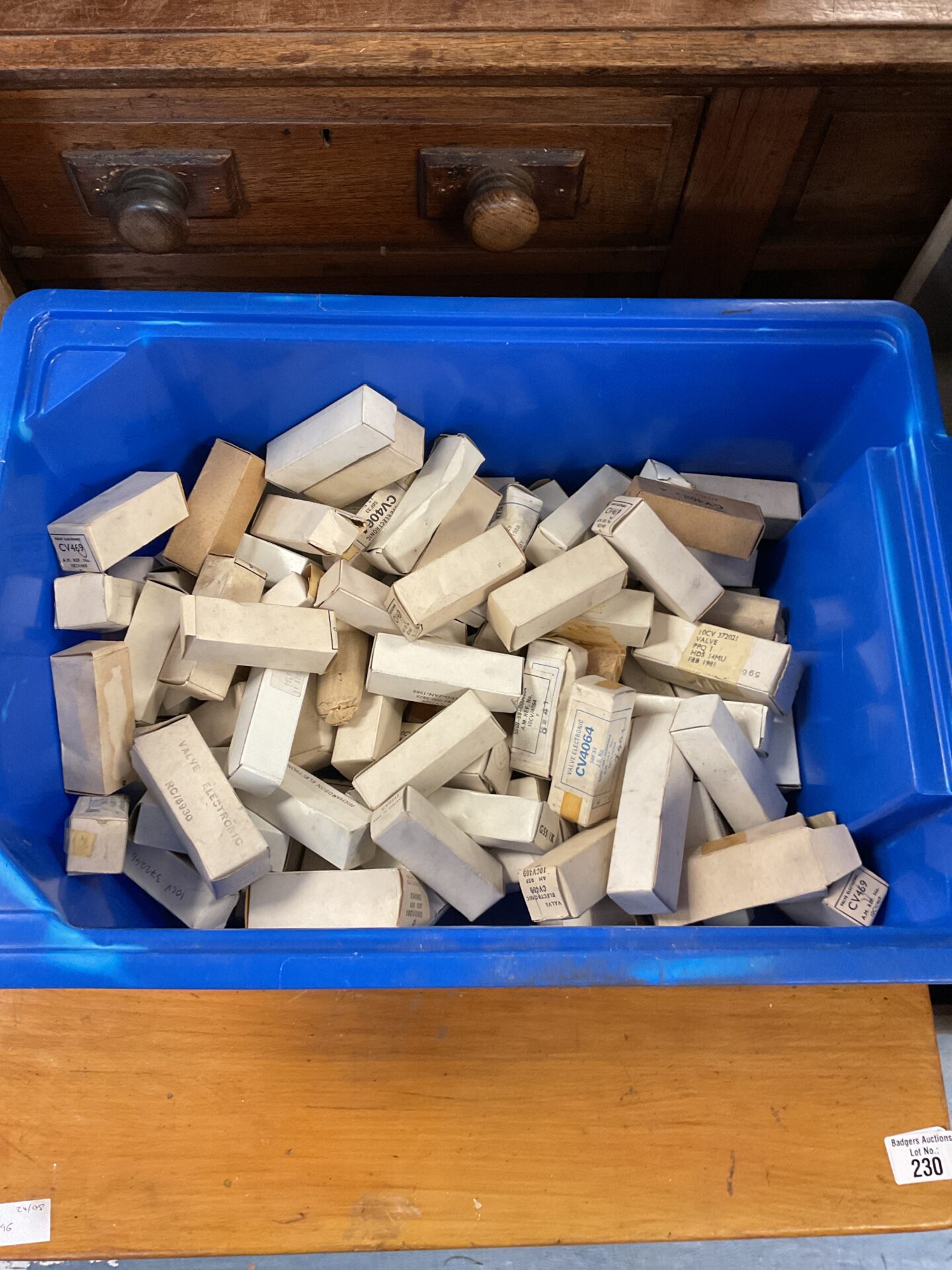 183 Box of vintage electronic radio valves