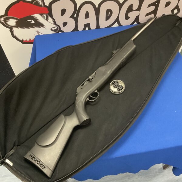 Umarex 850 Airmagnum Co2 rifle in a blue gun slip.