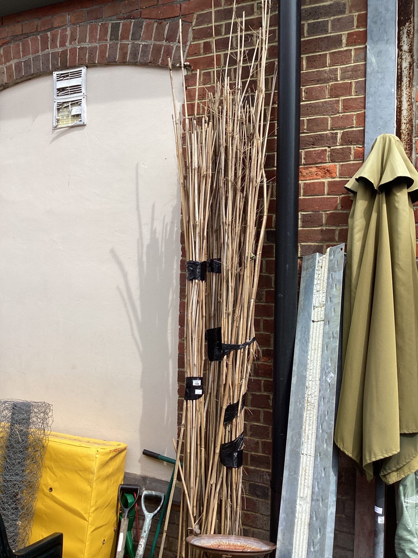 1124 Large quantity of garden canes