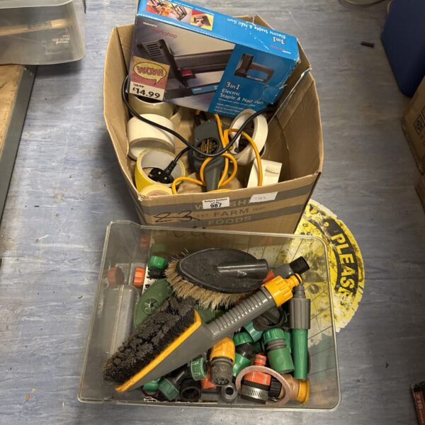 Mixed lot of garden and DIY tools from shed clearance.