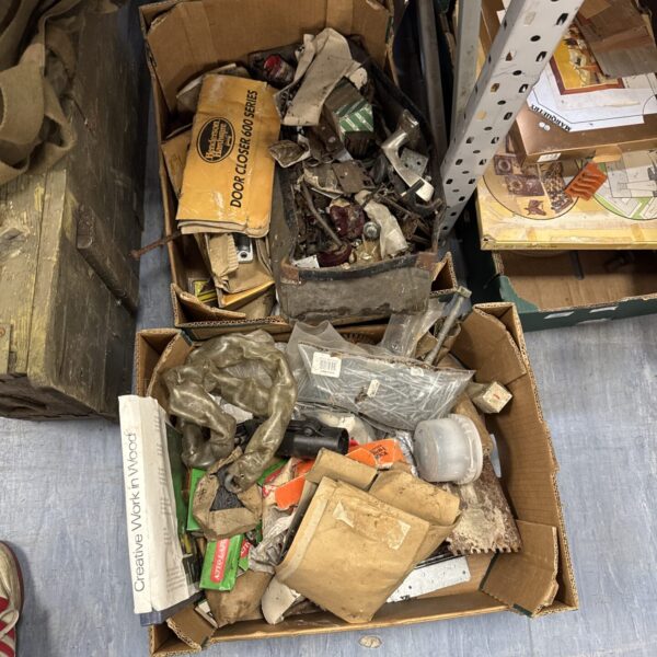 Mixed lot of nails and hardware from shed clearance.