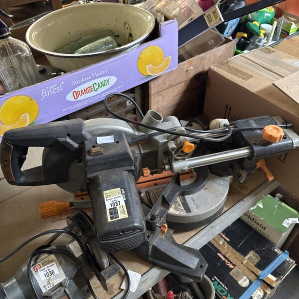 Used Evolution 110v mitre saw for woodworking projects.