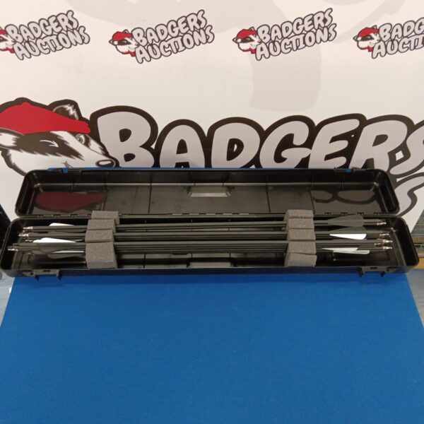 Compact arrow case with arrows inside, ideal for archery storage.
