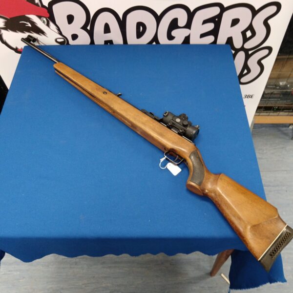 Vintage German .22 rifle with Hawke scope for sale.