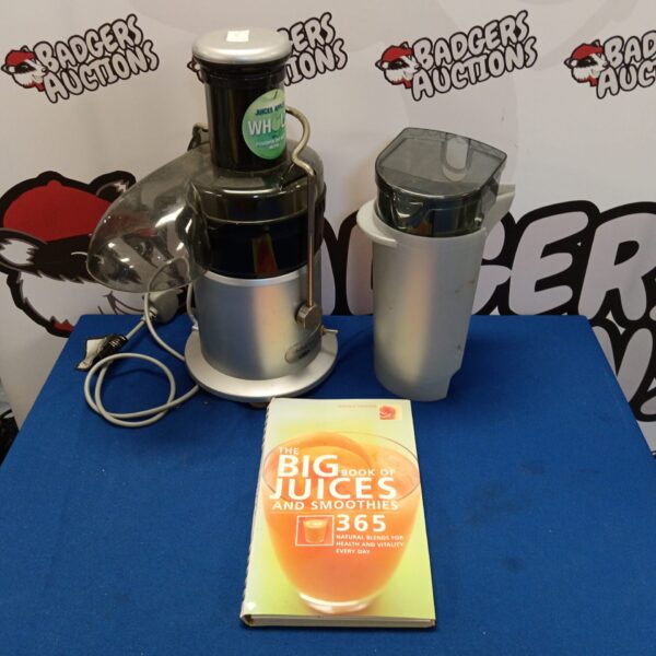 Breville juice maker with recipe book for healthy smoothies.