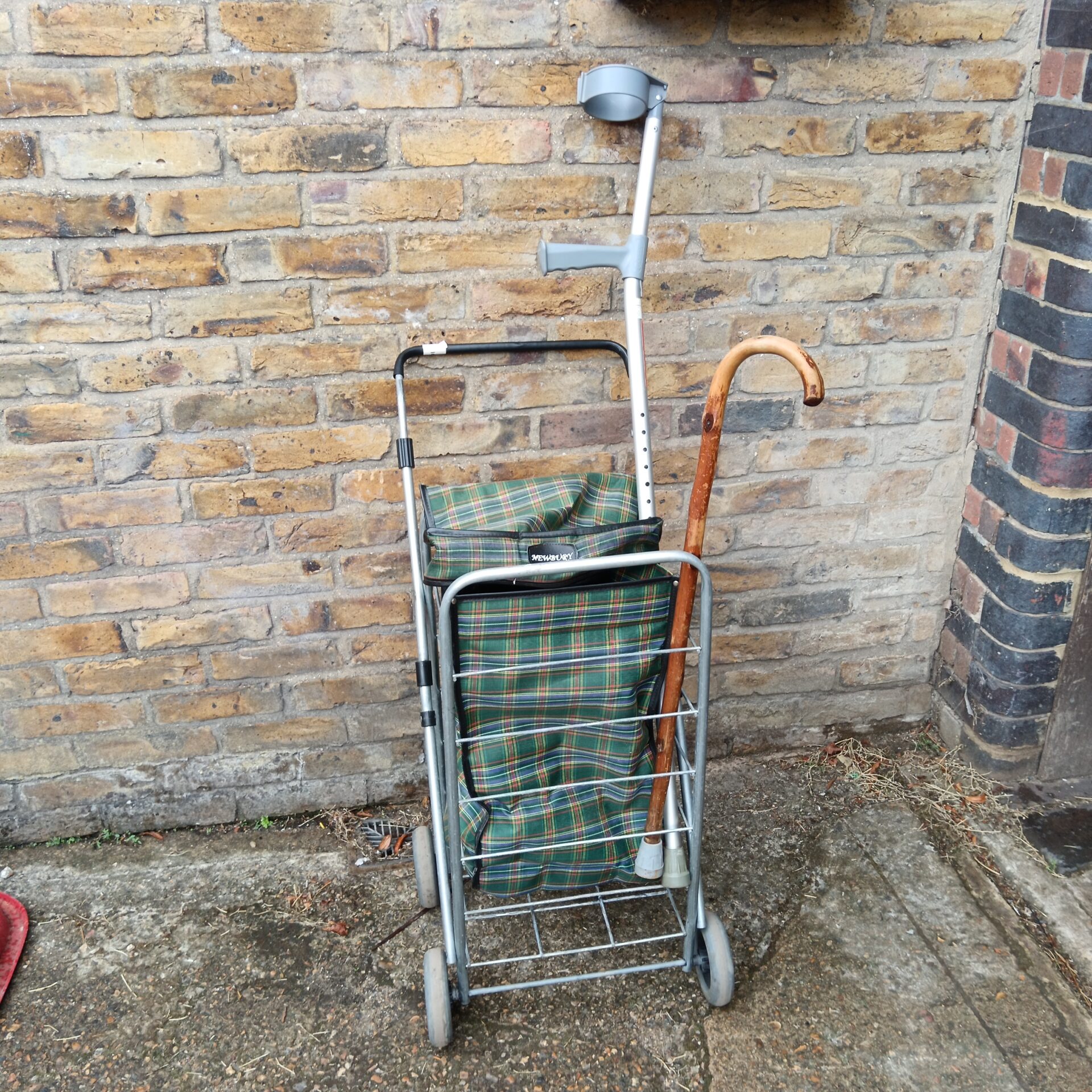 1287 Newbury shopping trolley with walking sticks