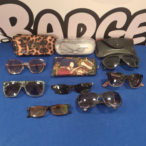 Sunglasses and cases lot including River Island eyewear.