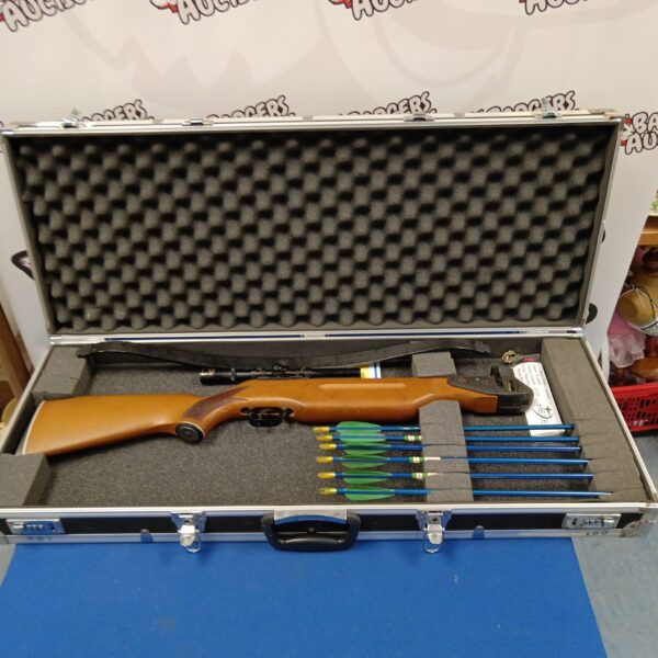 Barnett Wildcat crossbow inside a hard case, archery equipment.