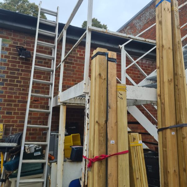 Bundle of timber lumber for construction and DIY projects.