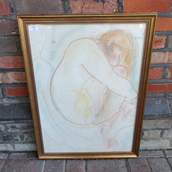 Sheila Oliver pastel nude study, 20th century figurative art.