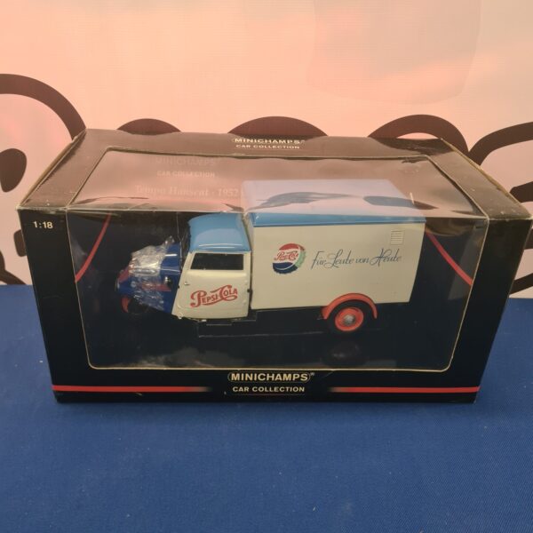Minichamps 1952 Tempo Hanseat diecast model with Pepsi-Cola branding.