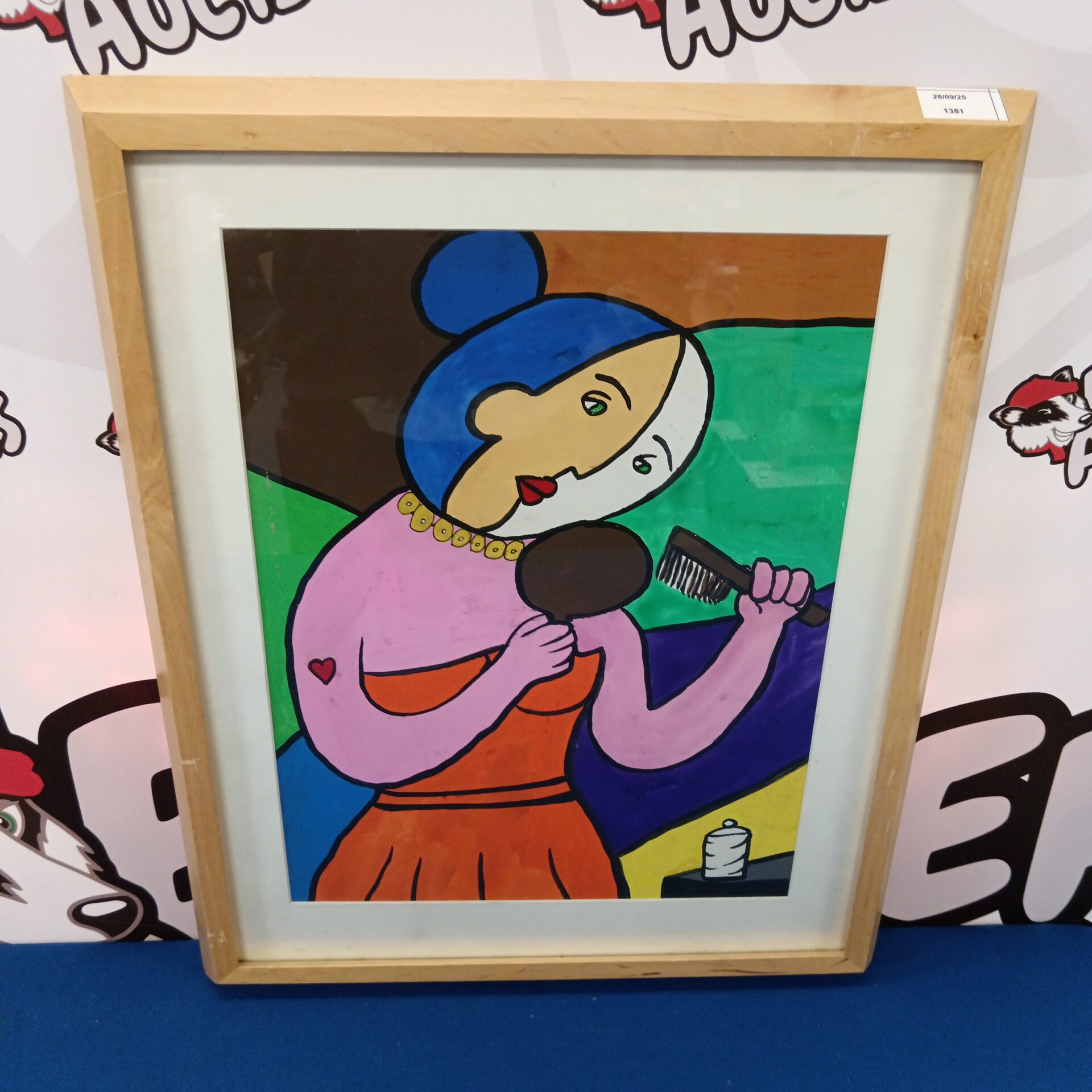 777 homage to picasso watercolour of lady in boudoir