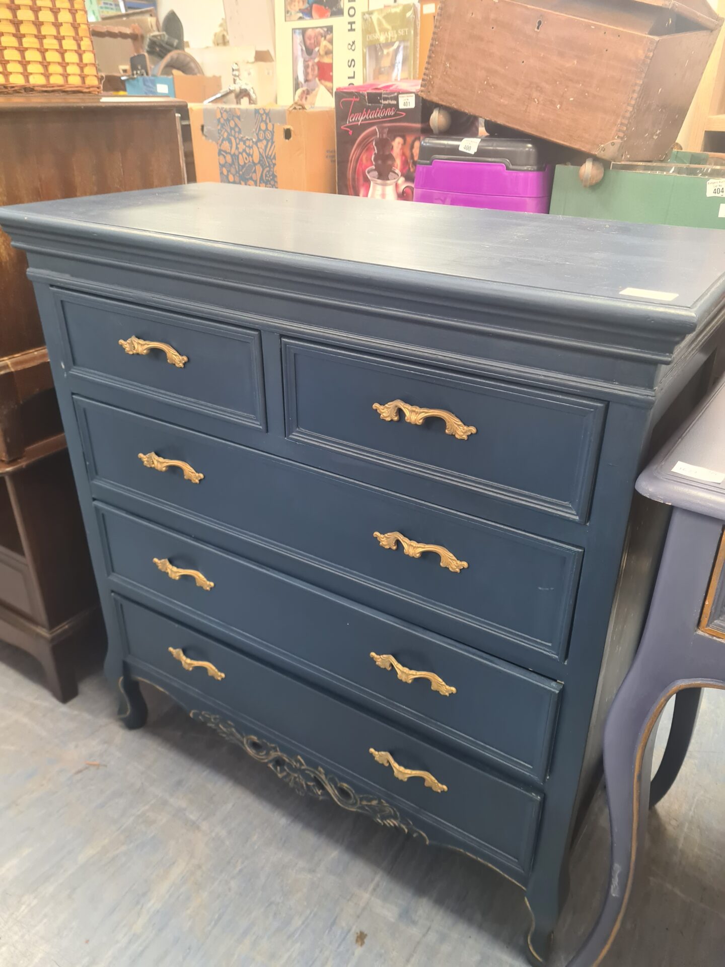 450 Midnight Blue painted chest of draws