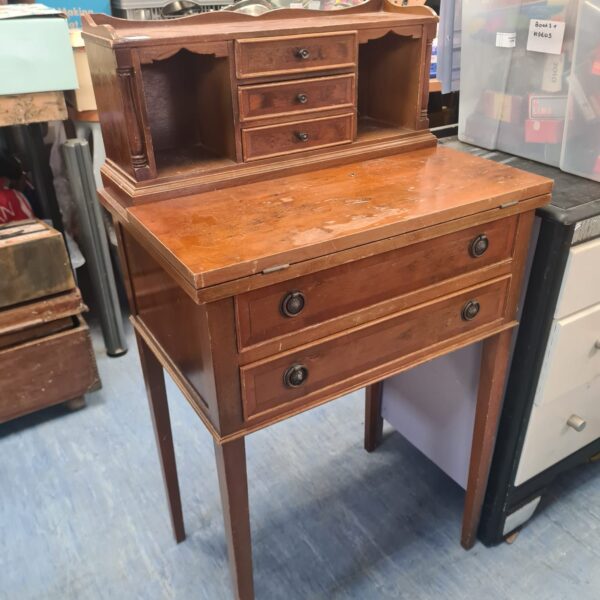 Vintage walnut effect davenport desk with drawers.