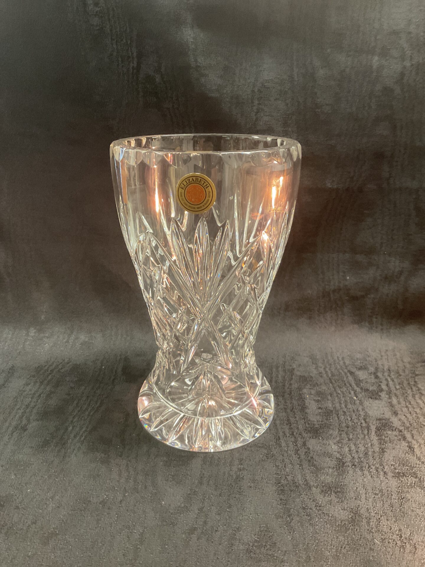 955 Russian 9” Elizabeth Hand cut lead crystal 9” Vase