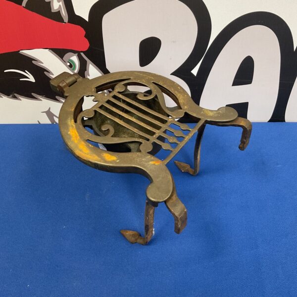 Antique Londonfields copper harp trivet for hot dishes.