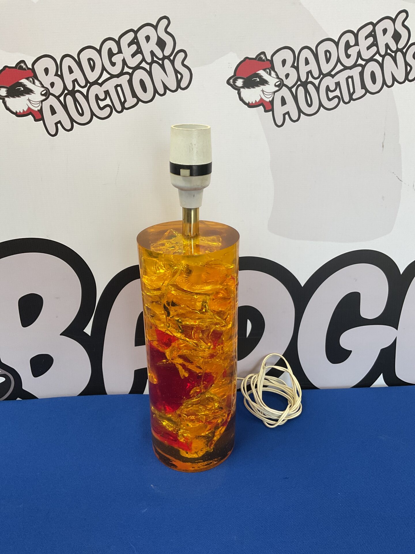 015 Vintage prova red & orange designer table lamp