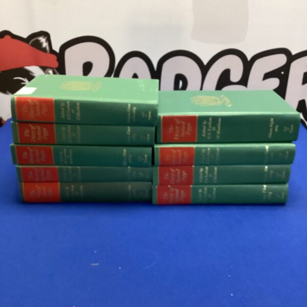 Vintage collection of Samuel Pepys's diary books.