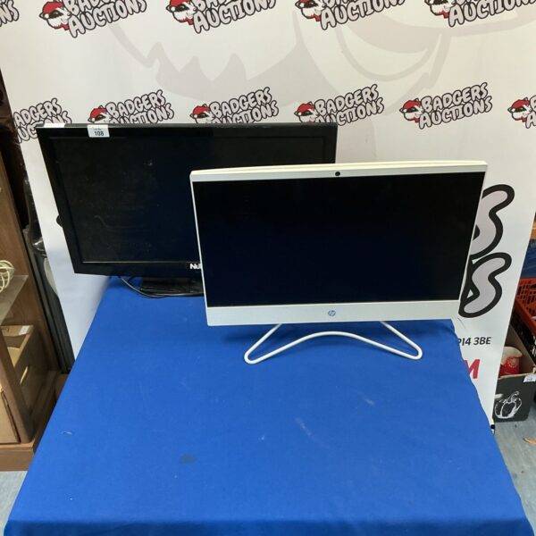 HP 22 all-in-one PC with NuTech monitor, computer bundle for sale.