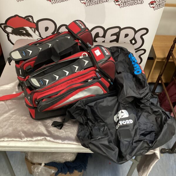 Oxford motorcycle panniers set with waterproof covers for touring.