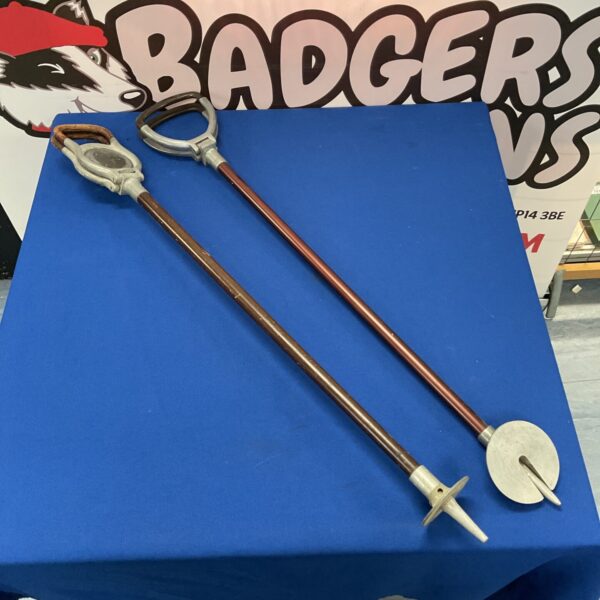 Pair of vintage shooting sticks for hunting and game shooting.