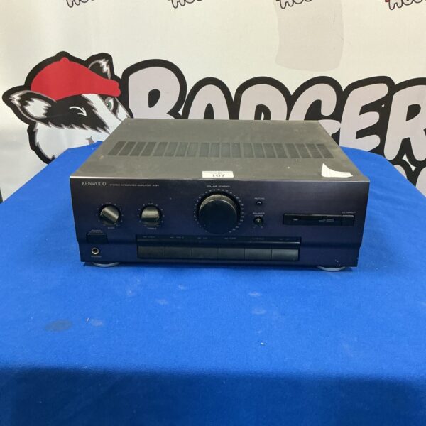 Vintage Kenwood A-34 integrated stereo amplifier, front view.
