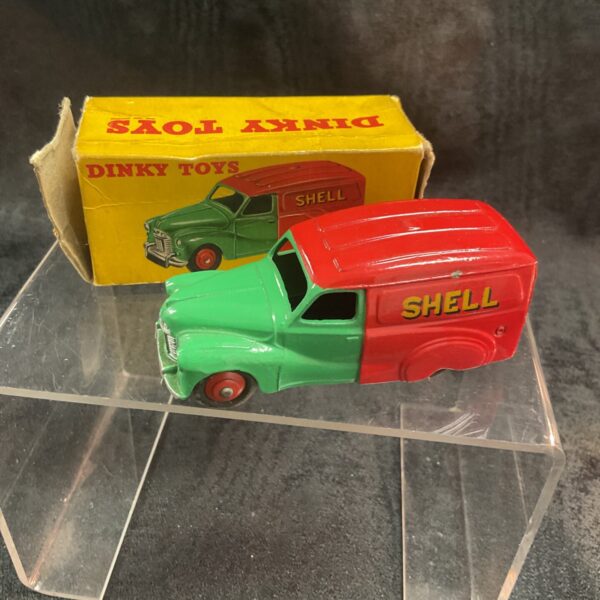 Vintage Dinky Toys Austin Van with Shell logo, a classic collectible.