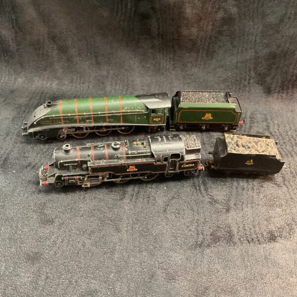 Vintage Hornby Dublo OO gauge Silver King and 80054 locomotives.