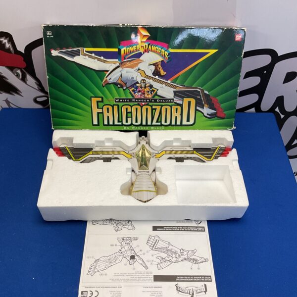 Boxed 1995 Power Rangers White Ranger Falconzord vintage toy.